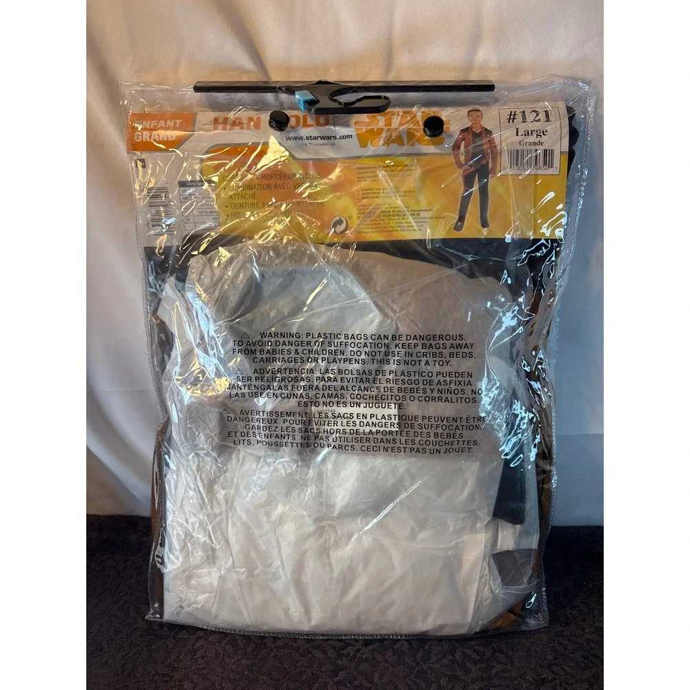 Star Wars Han Solo Costume Solo Movie Child Large 12-14 4pc Jumpsuit Holster NEW - Picture 3 of 4